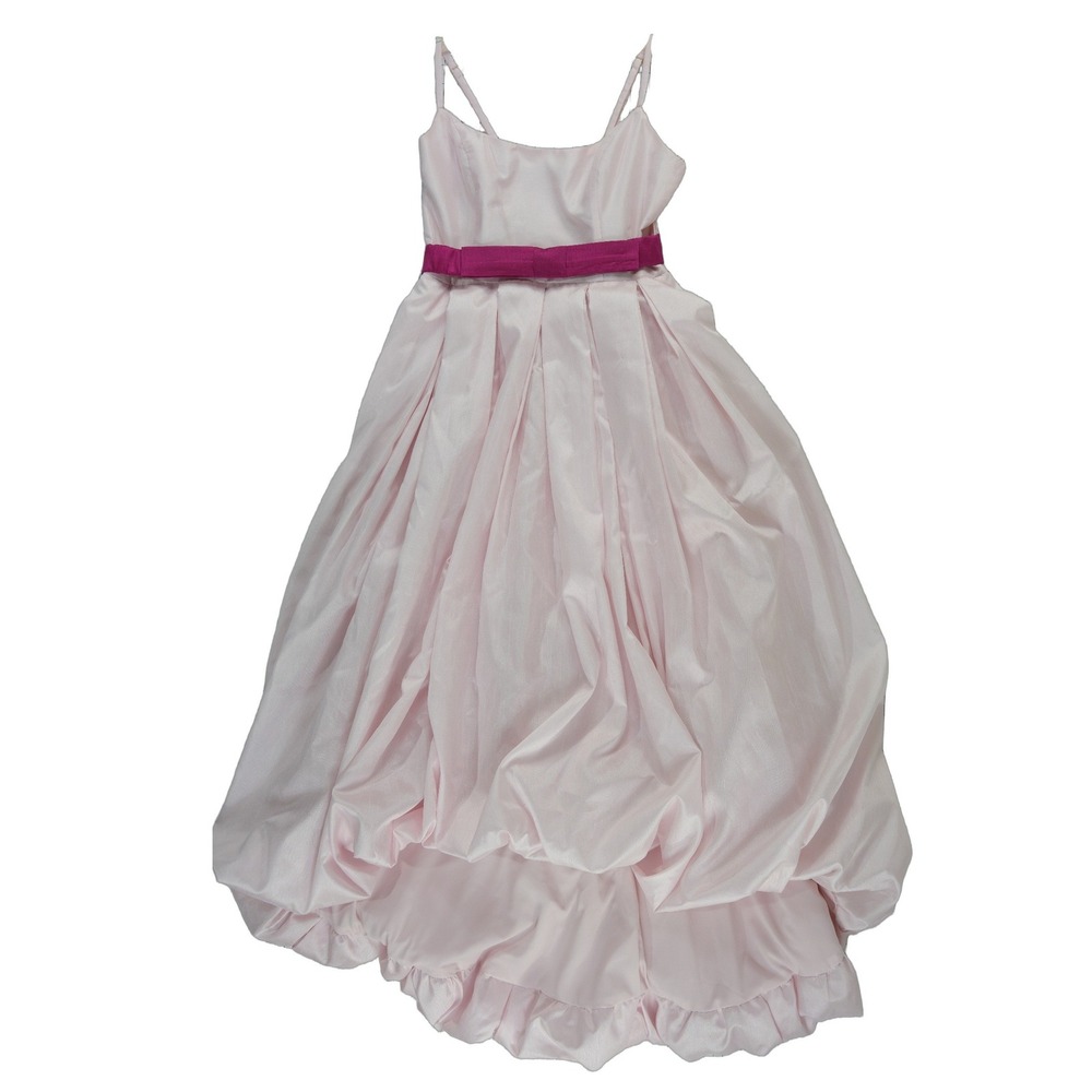 Hutch Diana Midi Dress Gown Women's Size 8 Light Pink High Low Bubble Hem - Picture 2 of 6